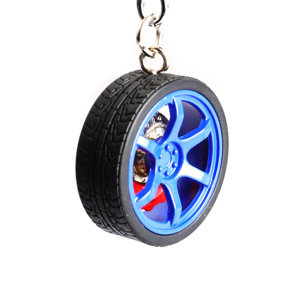 Car Wheel Hub Keychain Key Ring with Brake Discs Car Tire Wheel Keychain Auto Car Key Chain Keyring