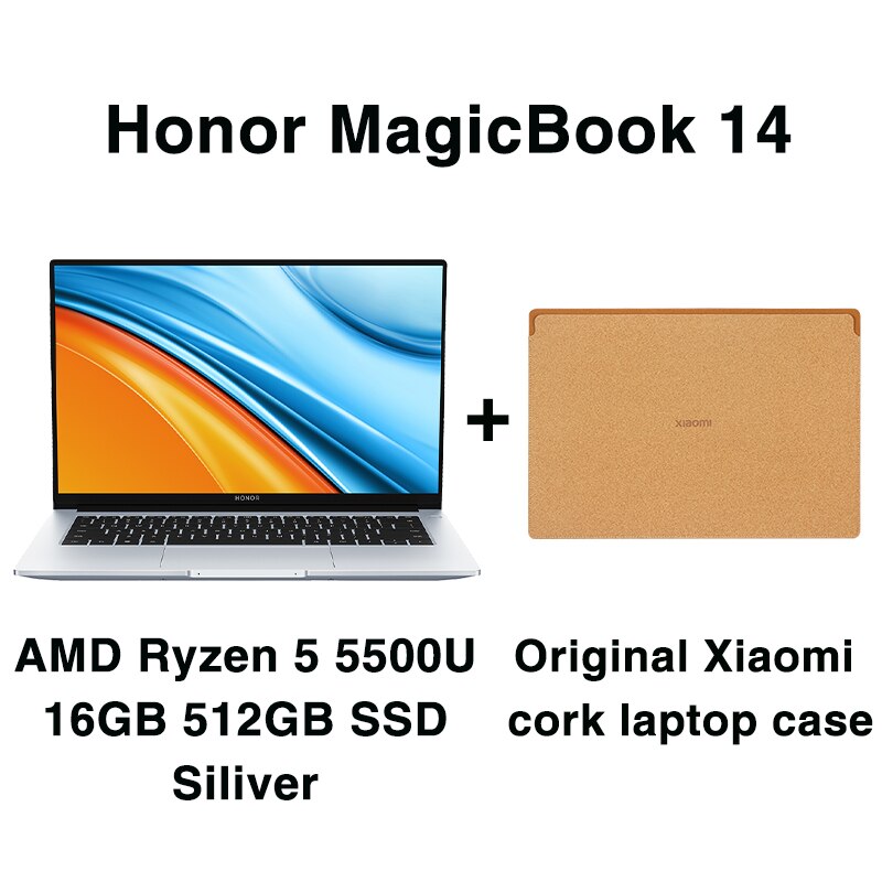 【RU Stock】Honor Laptop MagicBook 14 Ryzen AMD R5 5500U/R7 5700U Notebook 16GB+512GB SSD 14" Full-Screen Computer PC