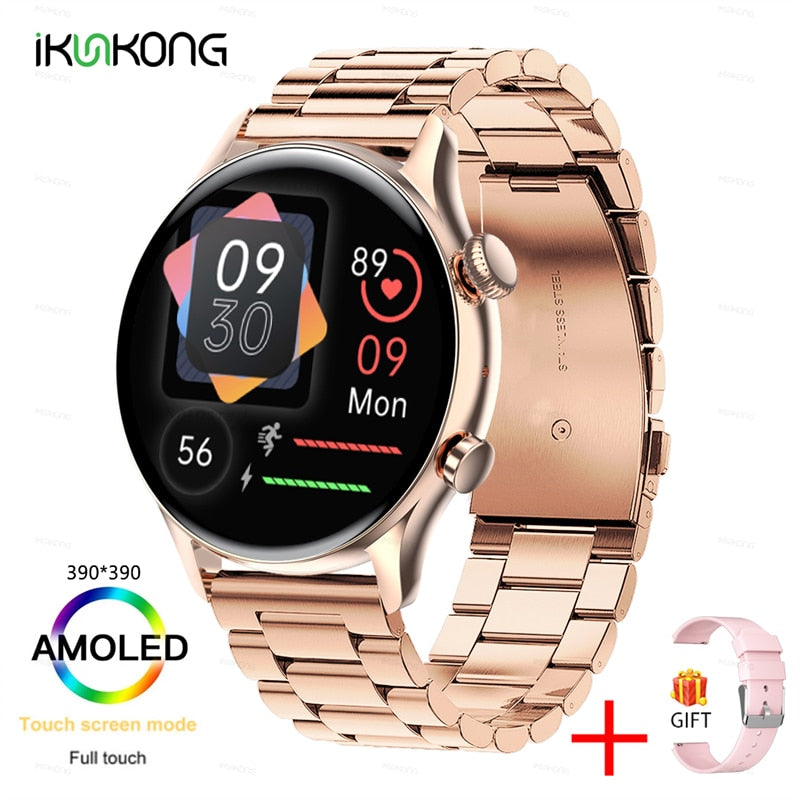 2022 New Smartwatch Mens 1.36 inch AMOLED 390*390 Screen Support Always On Display Smart Watch IP68 Waterproof For Huawei Xiaomi