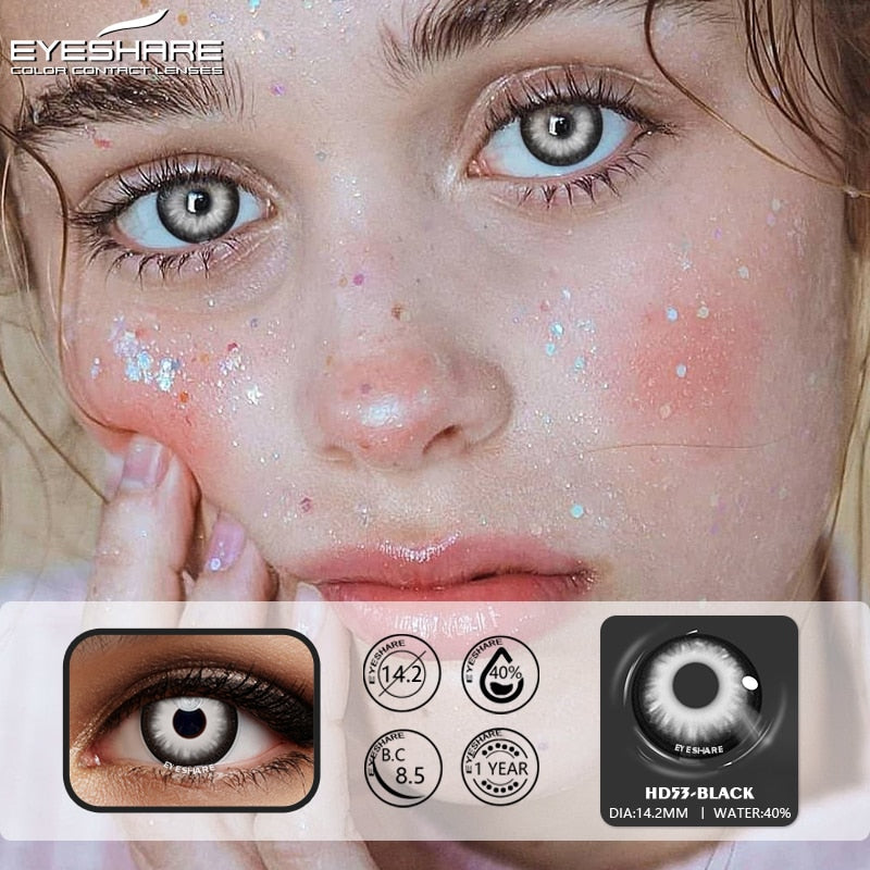 EYESHARE 1pair Color Contact Lenses New Cosplay Color Contact Lens Eye Blue Color Lens Yearly Use Beauty Makeup for Eyes
