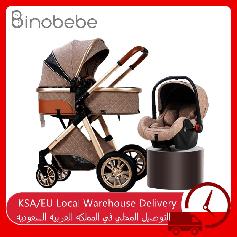 Baby Stroller 3 In 1 High Landscape Stroller For Newborns Infant Trolley Wagon Portable Baby Carriage 2 In 1 Travel System