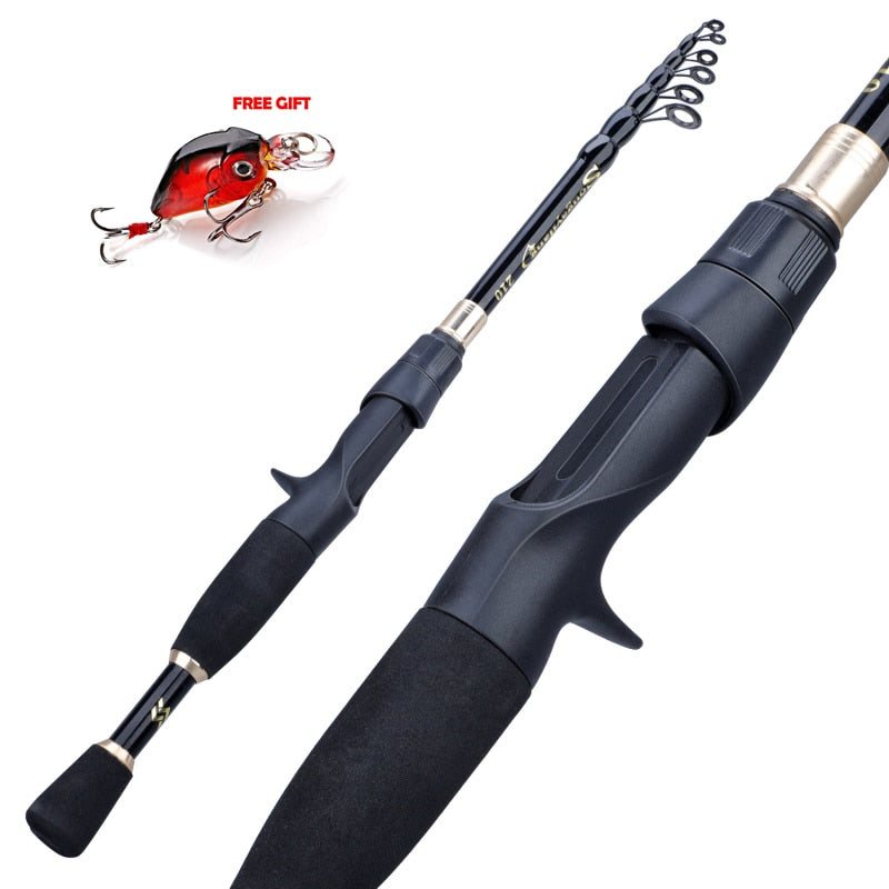 Sougayilang Portable Telescopic Fishing Rods 1.8M -2.4M Carbon Fiber Ultralight Spinning Casting Fishing Rod Lure Fishing Tackle