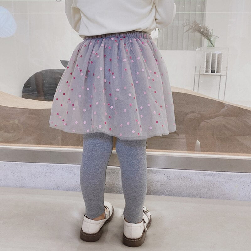 2022 Cotton Baby Girls Leggings Lace Princess Skirt-pants Spring Autumn Children Slim Skirt Trousers for 2-7 Years Kids Clothes