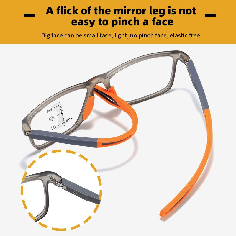 New Trend Flexible Multifocal Progressive Reading Glasses Men Women Bifocal Presbyopia Eyeglasses Near Far Sports Eyewear  +4.0