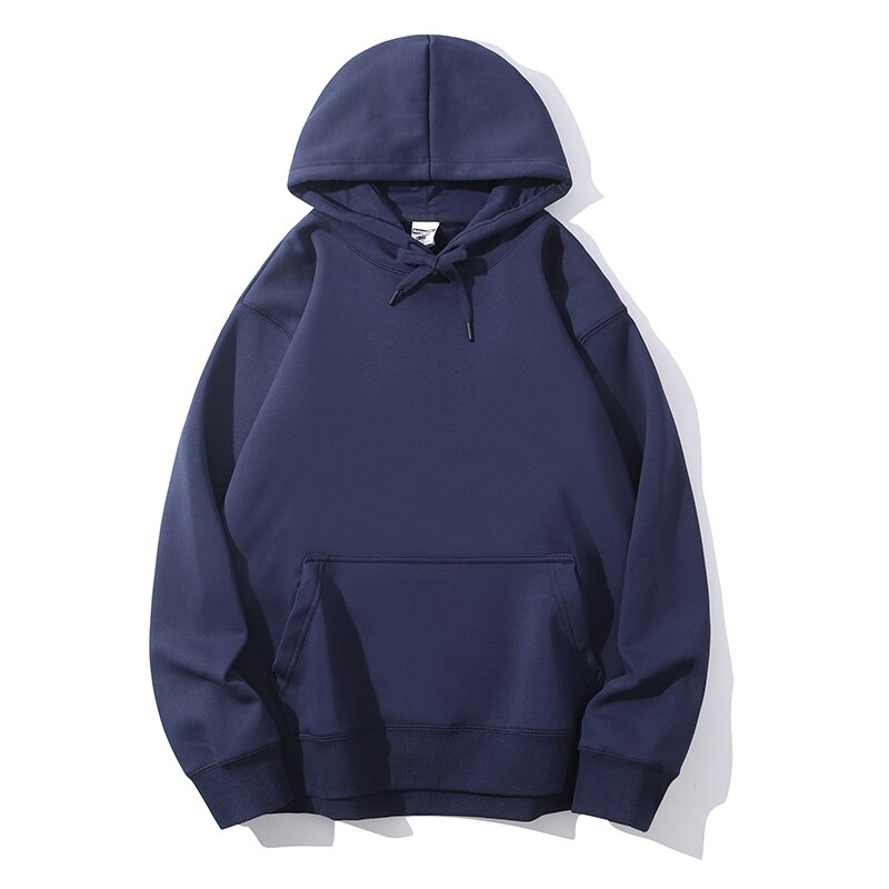 2022 Spring Winter Hooded Hoodies Men Thick 600g Fabric Plain Solid Basic Sweatshirts Quality Jogger Women Pullovers Unisex Tops