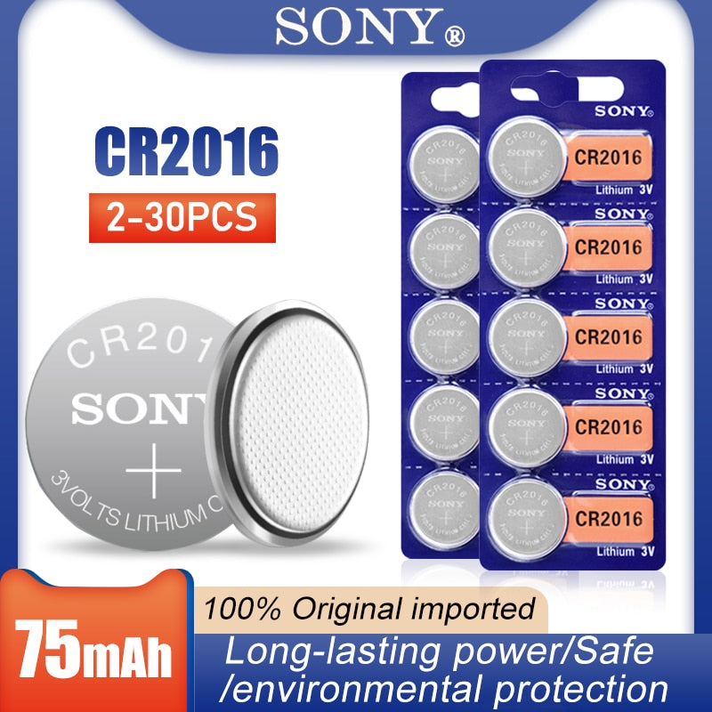 Original Sony CR2016 2016 DL2016 KCR2016 LM2016 BR2016 3V Lithium Battery For Car Key Remote Control Watch Toy Button Coin Cell