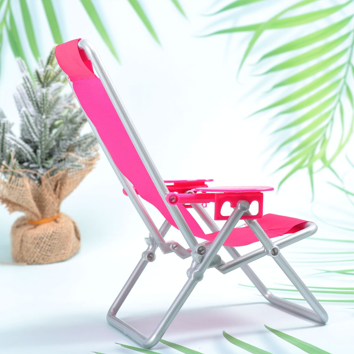 2pcs Lounge Chair Tiny Little Folding Sunbath Chair Miniature Outdoor Coastal Lounge Model Photo Prop for Children Kids