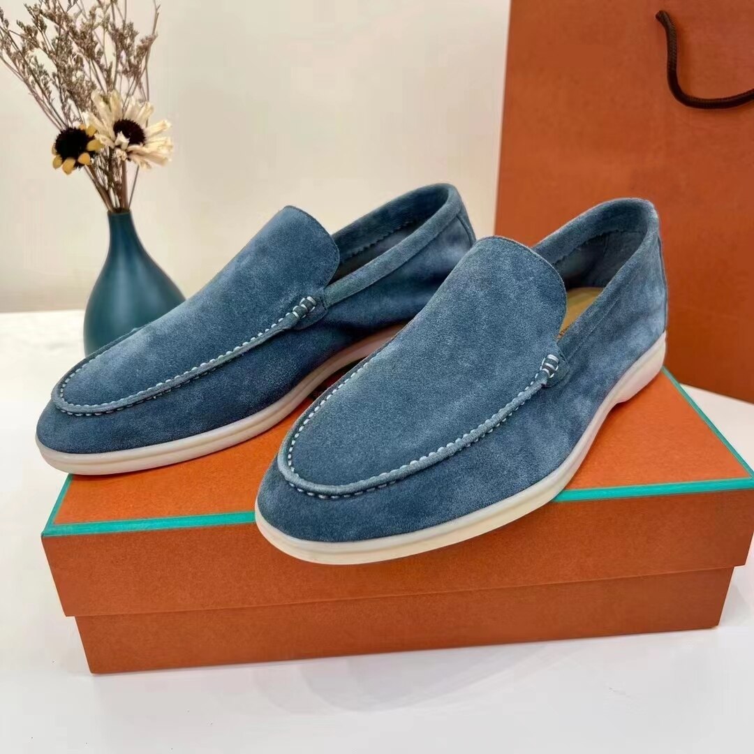 2022 Men's Flat Shoes Autumn Winter High Quality LP Cattle Velvet Fabric Round Head Casual Men's Shoes Fashion Loafers