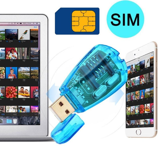 Pretty Portable Mobile USB SIM Card Reader Simcard Writer/Copier/Cloner/Backup/Editors Kit  GSM CDMA SMS+CD Disk