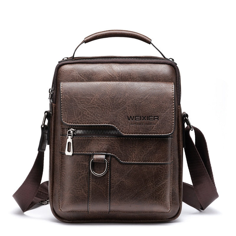 Classic Vintage Men Shoulder Bag Leather PU Business Men Crossbody Bag High Quality Designer Handle Handbag for Men Travel Bag