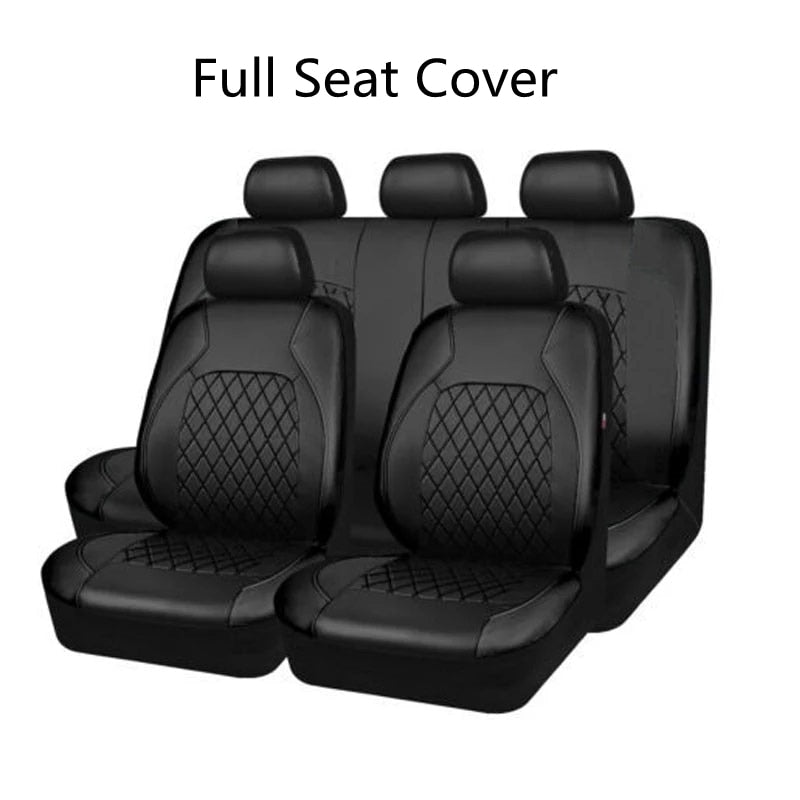 PU Leather Universal Car Seat Covers Airbag Compatible Waterproof Automobile Seat Protector Interior Accessories Fit most cars