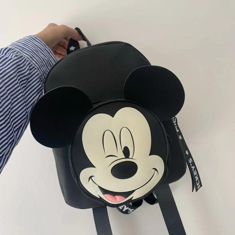 Black Mickey Backpacks Cartoon Fashion Kindergarten Kids School Bag Trendy Casual Children's Bag Double Shoulder Boys Schoolbag