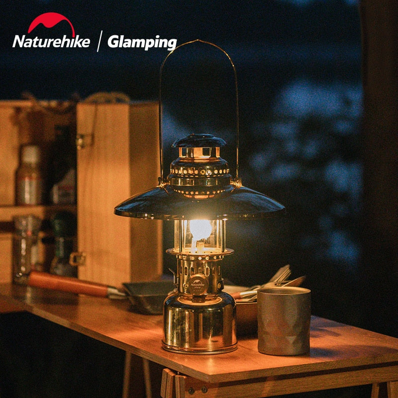Naturehike Retro Nostalgic Outdoor Gas Lantern Tent Atmosphere Butane Light Portable Ultralight Camping Equipment