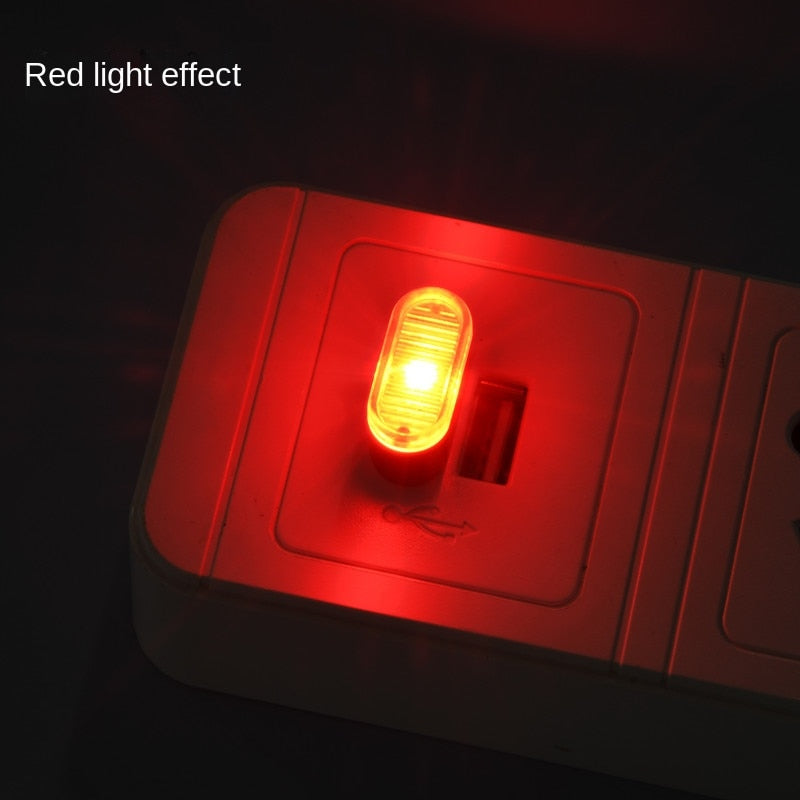 USB Car Mini LED Atmosphere Lights Car Interior Neon Decorative Lamp Emergency Lighting Universal PC Portable Plug and Play