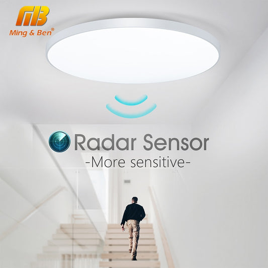 Modern Radar Sensor Ceiling Lamps with Light-sensitive Motion Sensor for Corridor 15W 20W 40W AC220V LED Lights for Home Hallway