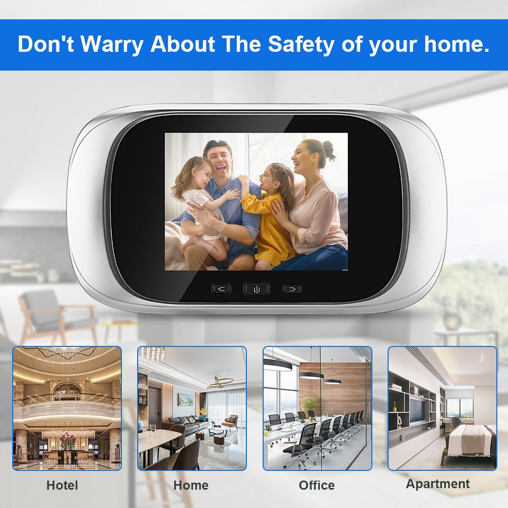 Wsdcam 2.8 inch LCD Digital Peephole Doorbell 90 Degree Door Eye Door Viewer Camera Night Vision Photo Door Ring Monitor