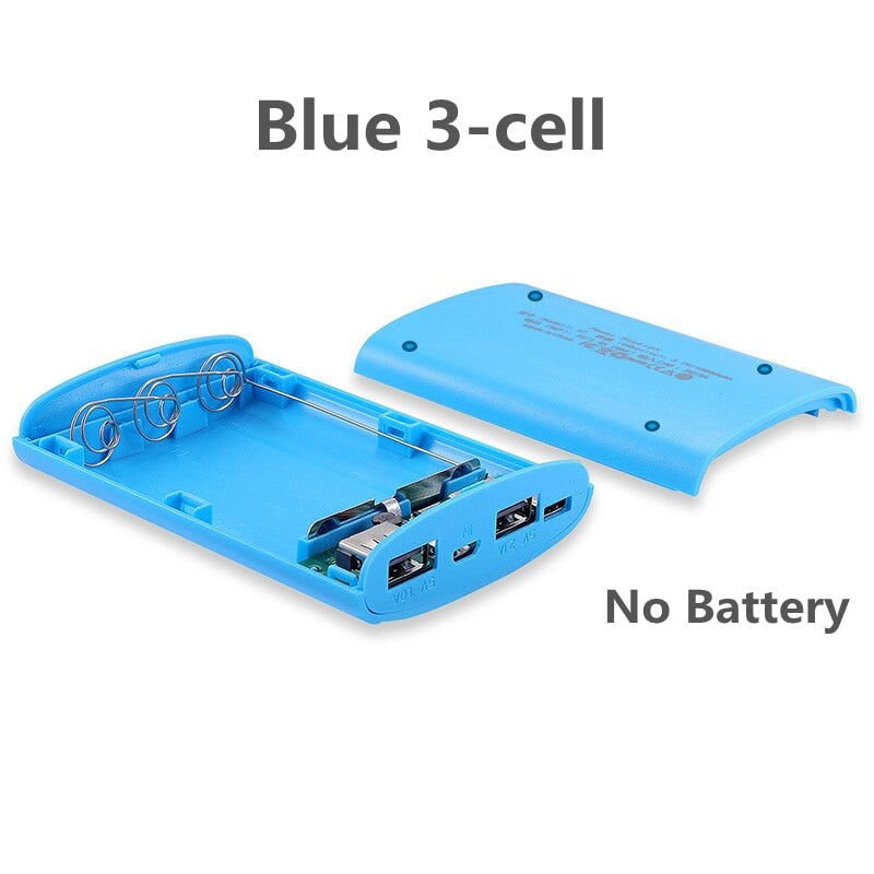 5x18650 Power Bank Box Portable 5V  Dual USB Mobile Phone Charging DIY Shell 18650 Battery Holder Charging Box With LED Light