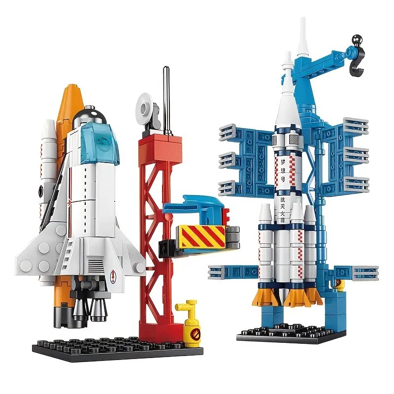 Aviation Spaceport Model Space Shuttle Rocket Launch Center Construction Building Blocks Spaceship Kids Bricks Creative Toys
