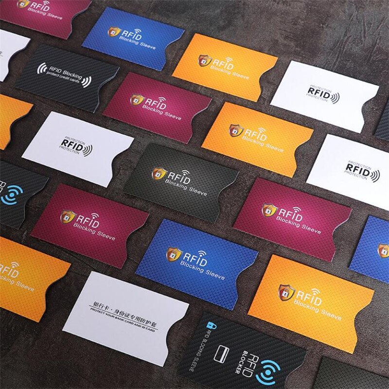 2Pcs RFID Blocking Sleeves Cards NFC Debit Credit Card Protector Blocker Identity Theft Prevention for Men Women Bank Card Case