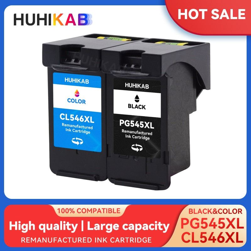 HUHIKAB Compatible PG545 CL546 PG 545 CL 546 Ink Cartridge Replacement For Canon IP2800 IP2850 MG2400 MG2450 MG2455 Printers