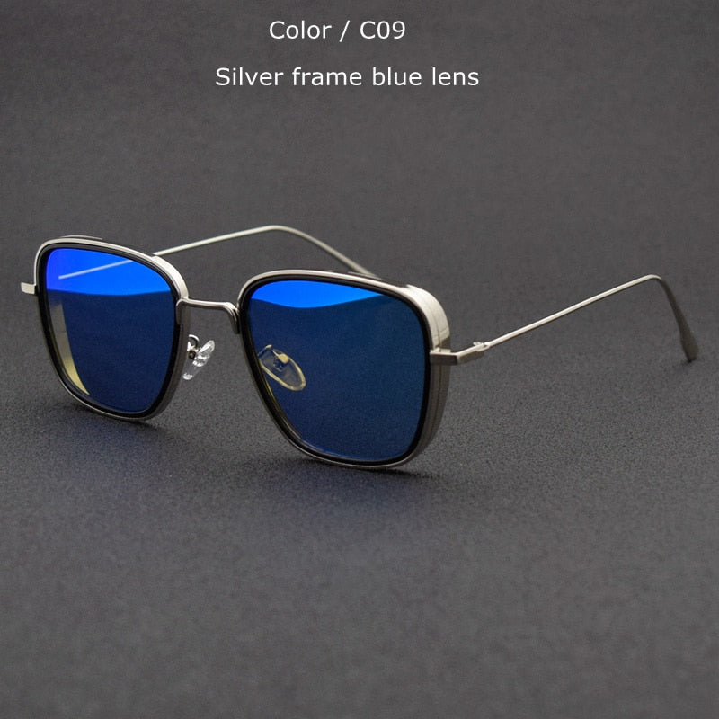 TUZENGYONG 2022 New Steampunk Sunglasses Fashion Men Women Brand Designer Vintage Square Metal Frame Sun Glasses UV400 Eyewear