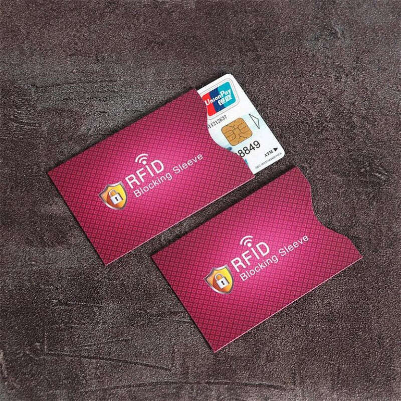 2Pcs RFID Blocking Sleeves Cards NFC Debit Credit Card Protector Blocker Identity Theft Prevention for Men Women Bank Card Case