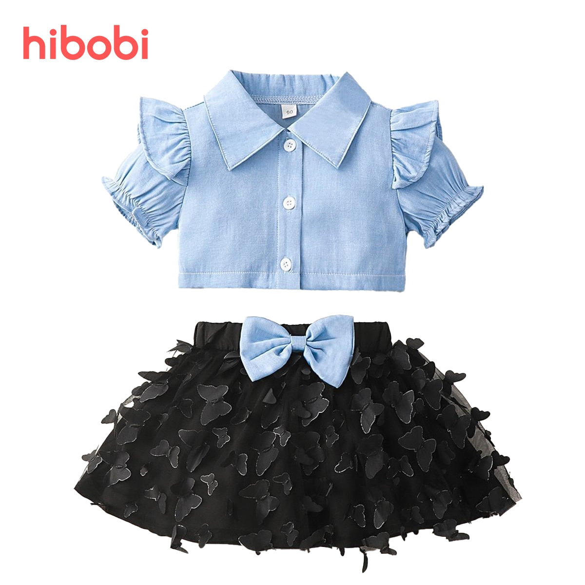 hibobi Baby Girl Summer Clothing Sets Baby Girls Clothes Shirt Top +Tutu Skirts 2pcs Outfits Sets 0-6T
