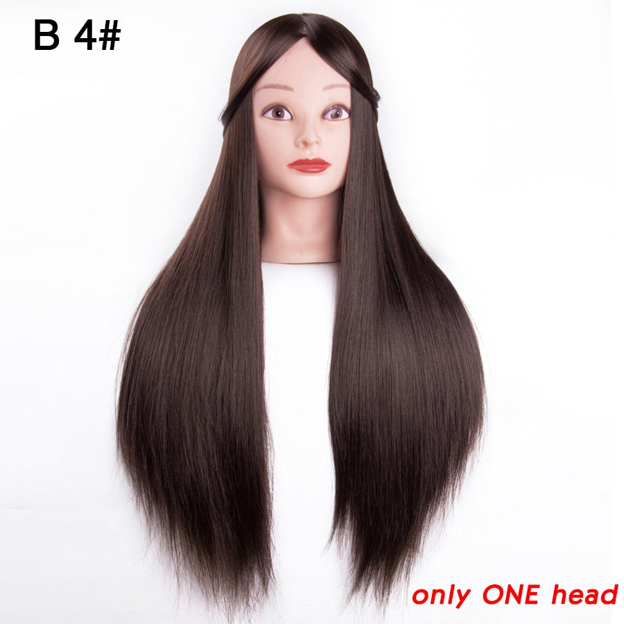 synthetic Best Quality Hair Mannequins Salon Hairdressing Hair Styling Training Head Hair Practice And Holder Hairstyle Practice