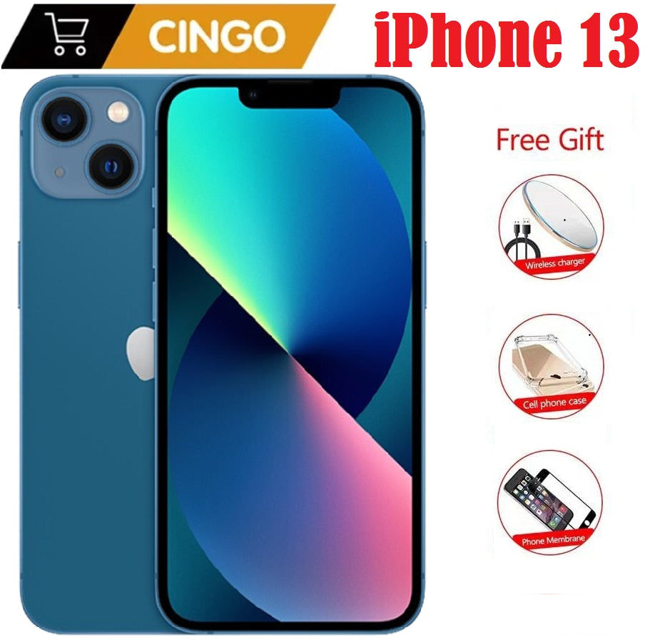 Original iPhone 13 128GB/256GB ROM Unlocked A15 Chip IOS 5G Smartphone Face ID 6.1" OLED Screen  iphone13 cellphone