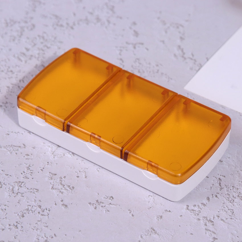 1PC Sealed 3 Grids Medicine Box Portable Health Care Storage Medicine Box Plastic Box Portable Travel  Pill Box