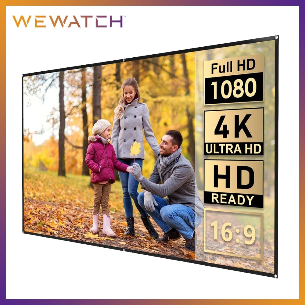 WEWATCH PS7 120 inch Optical Layer Material Projection Screen 16:9 Screen High Brightness Reflective Foldable Projector Screen