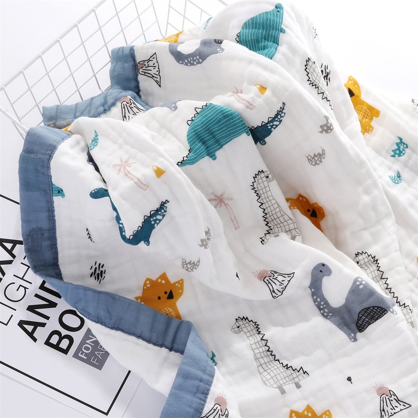 PatPat 100% Cotton Baby Blankets Newborn 6-layer Muslin Cotton Gauze Soft Absorbent Swaddle Blankets Baby for Beds Shower Wipes