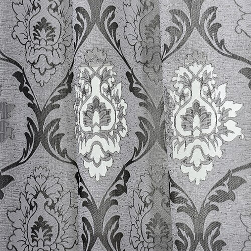 LEEJOOM 1 PC Window Panel Screening Floral Jacquard Semi-shading Curtains Brown for Bedroom Natural Ready Made Fabrics