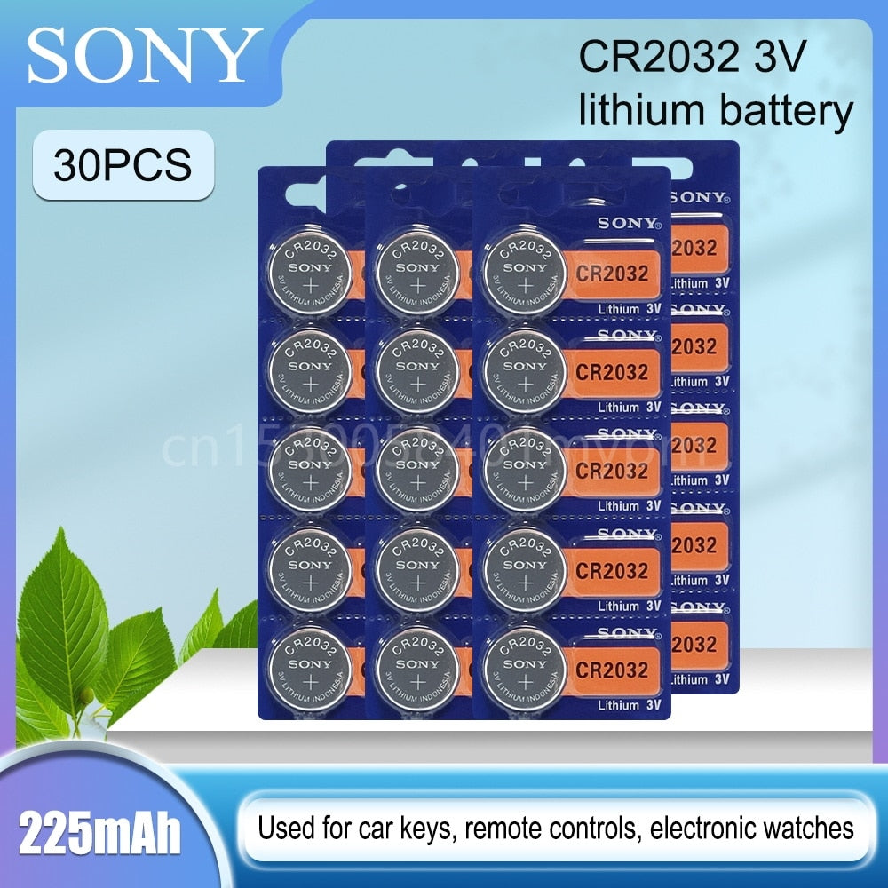 SONY Original CR2032 3V Lithium Batteries for Watch Car Keys Calculator Clock Computer DL2032 ECR2032 BR2032 Button Cell
