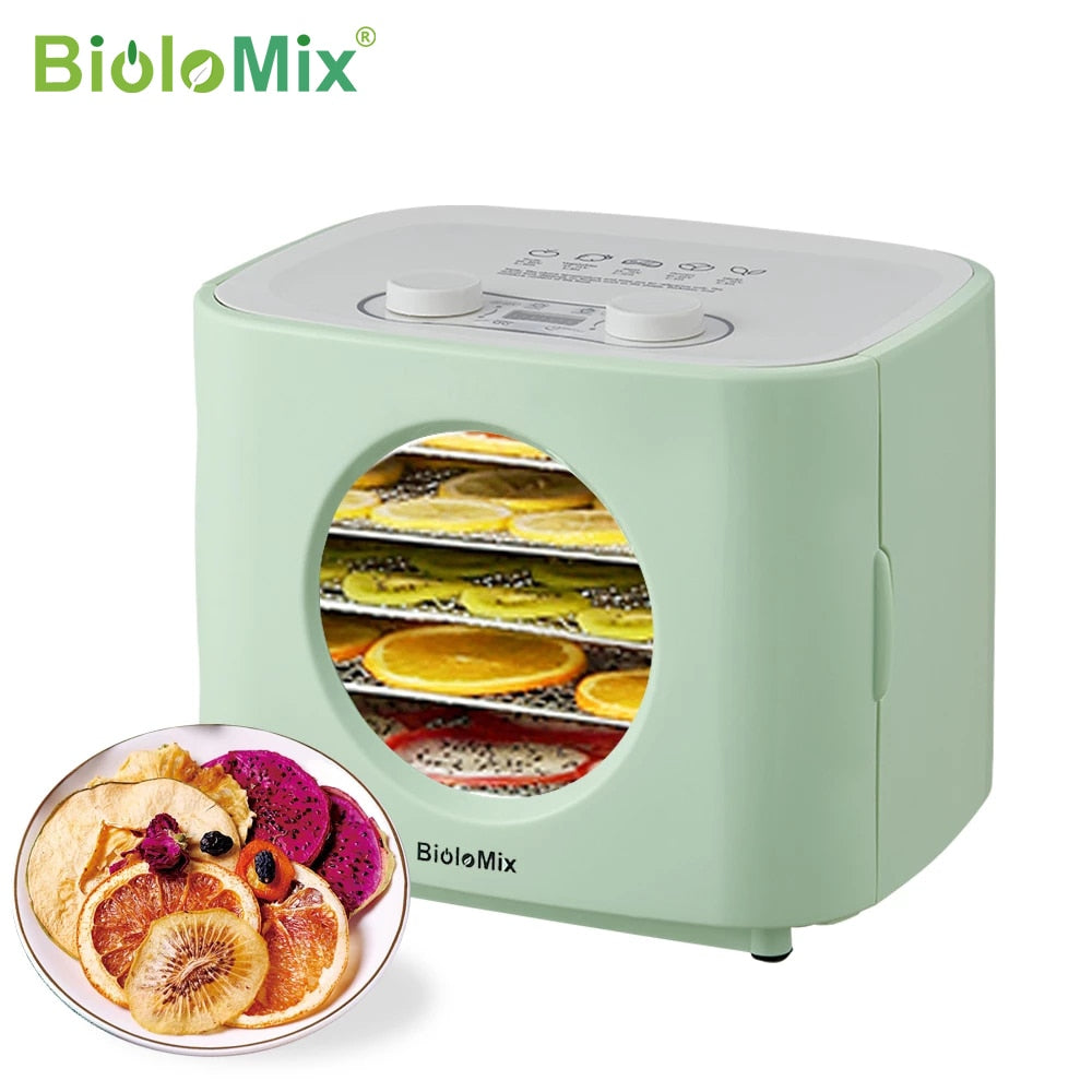 BioloMix 5 Metal Trays Food Dehydrator Fruits Dryer with Brewing Function Digital LED Display For Jerky, Herbs, Meat,Vegetable