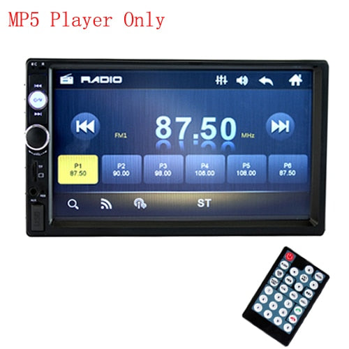 Podofo 2 din Car Radio 7" HD Autoradio Multimedia Player 2DIN Touch Screen Auto audio Car Stereo MP5 Bluetooth USB TF FM Camera