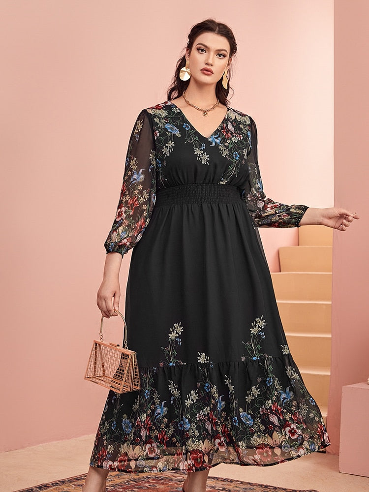 TOLEEN Women Plus Size Large Maxi Dresses 2022 Summer Chic Elegant Long Floral Boho Party Evening Festival Turkish Robe Clothing