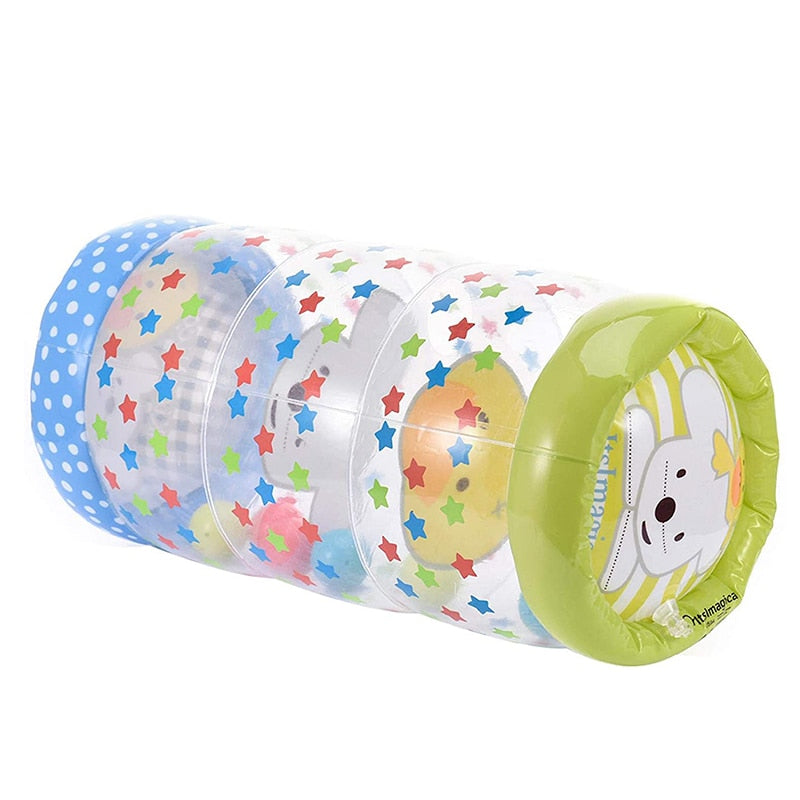 Inflatable Baby Activity Crawling Roller Toy With Rattle and Ball Early Educational Infant Toy Beginner Crawl Along Babies Games