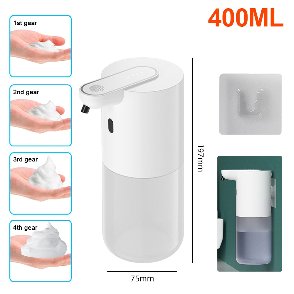 Automatic Soap Dispenser Touchless Sensor Foam Type-C Charging High Capacity Smart Liquid Soap Dispenser with Adjustable Switch