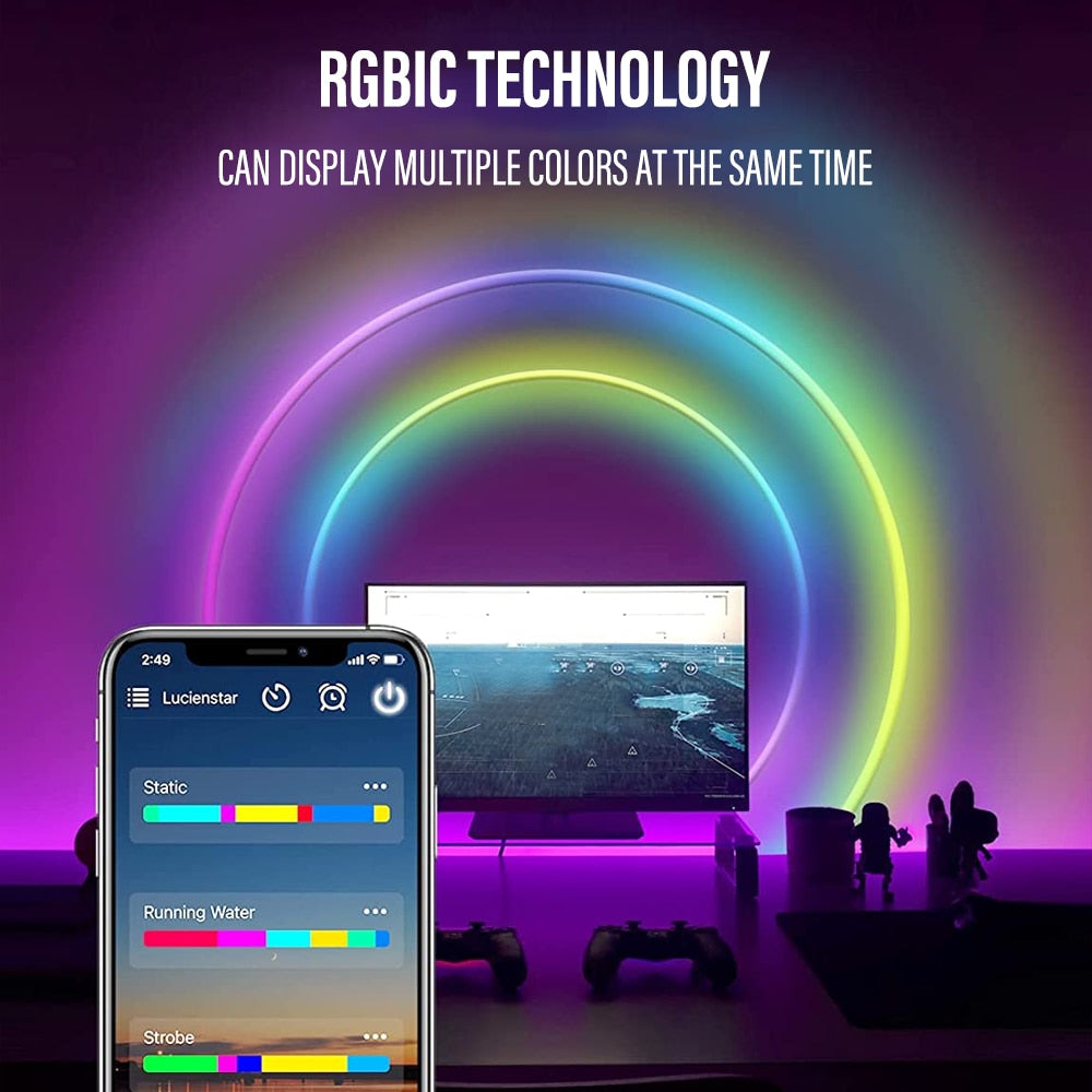 RGBIC Neon Light with WIFI Neon Rope Light DIY Light Bar APP Control Music Sync TV Backlight Game Living Room Bedroom Decoration