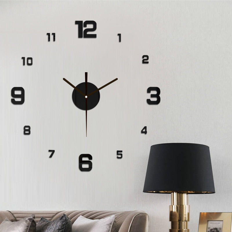 3D Wall Clock Luminous Frameless Wall Clocks Wall Stickers Silent Clock for Home Living Room Office Wall Decor Bedroom Decor