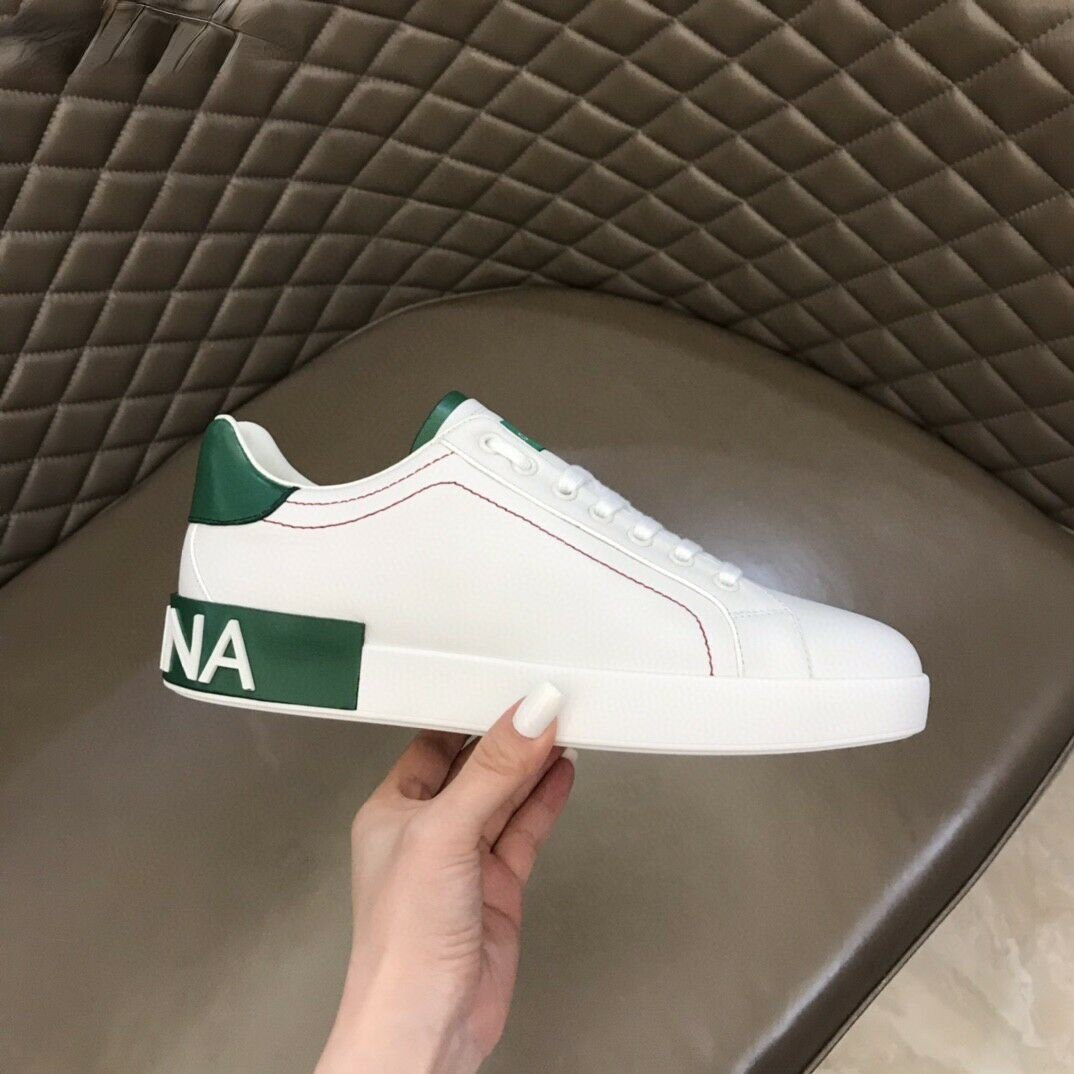 Luxury brand designer casual couple small white shoes men's letters with the same style leather shoes thick-soled women's shoes