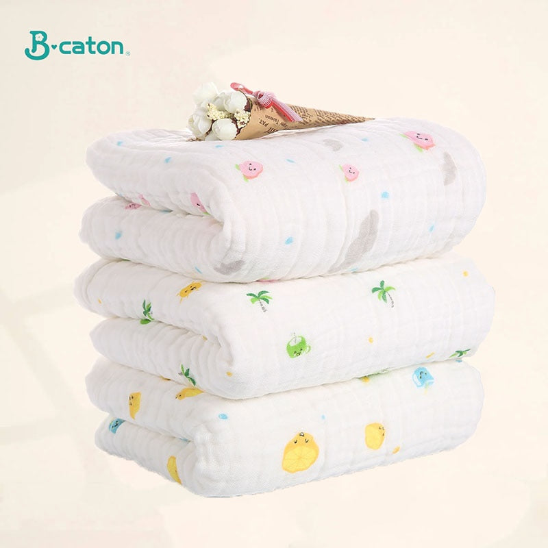Baby Bath Towel Boy Girl 100% Cotton Baby Towel Blanket For Newborn Baby Bathrobe 6 Layers Gauze Washcloth Infant Swaddle