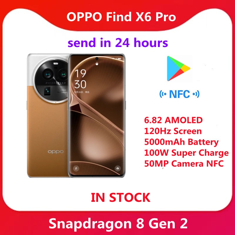 OPPO Find X6 Pro 5G Smart Phone Snapdragon 8 Gen 2 6.82 AMOLED 120Hz Screen  5000mAh Battery 100W Super Charge 50MP Camera NFC