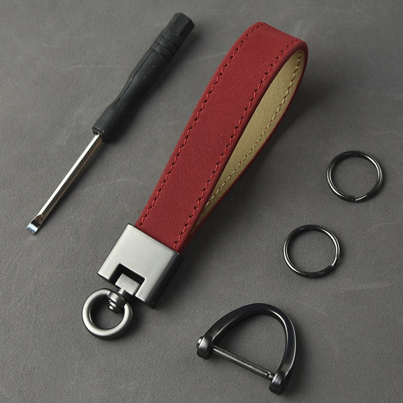 Luxury Car Keychain Genuine Leather Key Chain Buckle Key Ring Car Keychain Car Luxury Accessories Gift For Man