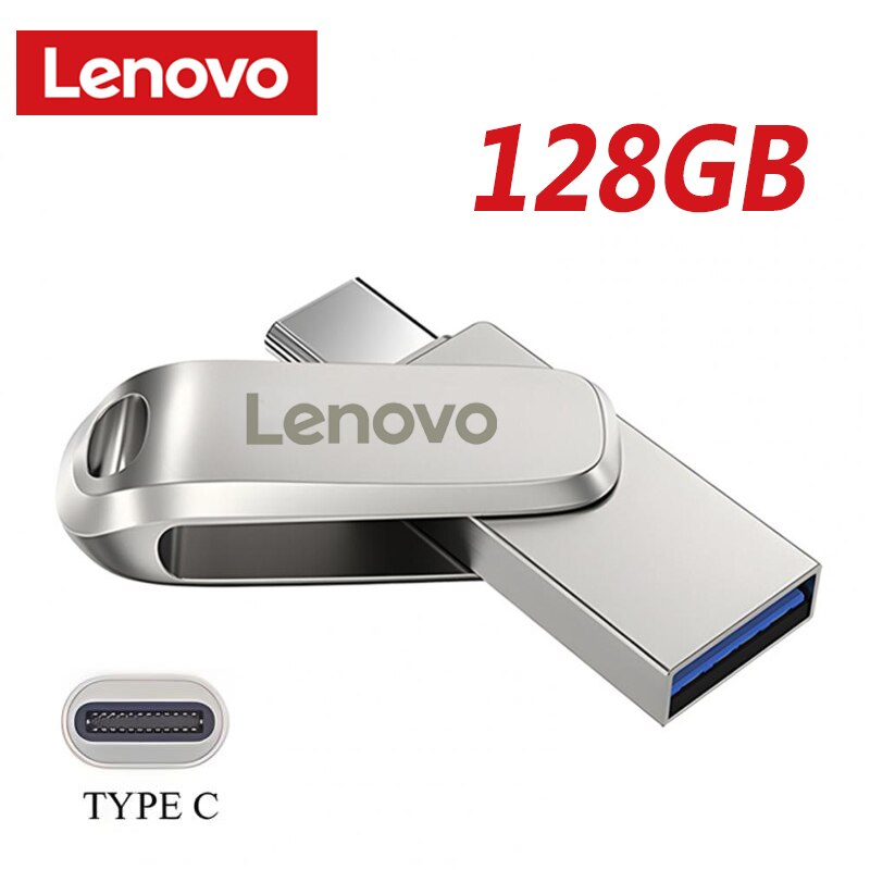 Lenovo Original U Disk 2TB 1TB 256GB 3.1 Type-C USB Interface Mobile Phone Computer Mutual Transmission Portable USB Memory
