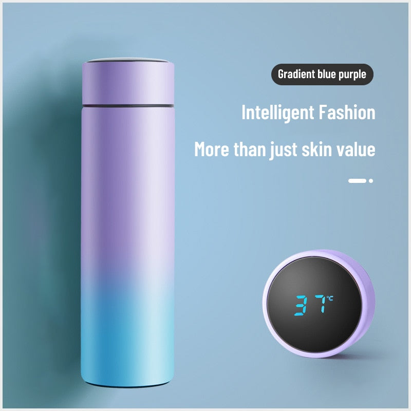 500ML Smart Insulation Cup Mini Thermos Cup Water Bottle Led Digital Temperature Display Stainless Steel Thermos Cup