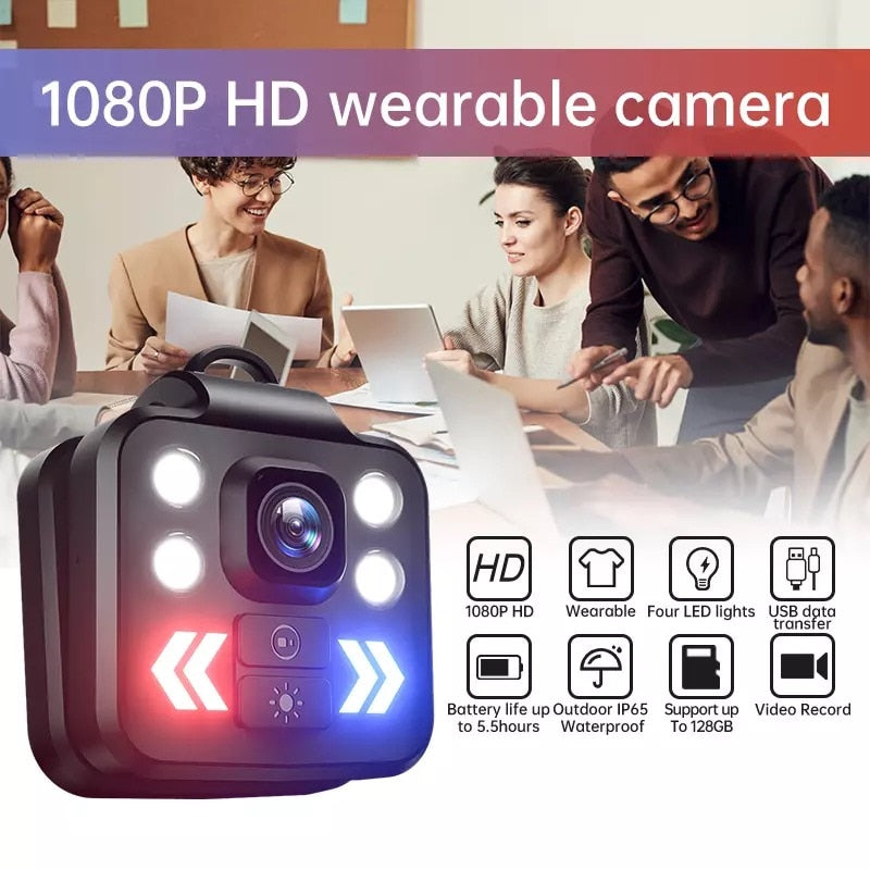 Mini Body Flashlight LED Portable Outdoor Sports Camera Small Recording Cameras for Self-protection W8