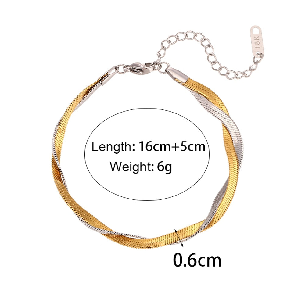Color last 1-2 Years Miniamlist Gold Jewelry Street Style Stainless Steel 316L 18k Gold Plated Cuban Chain Bracelets For Women