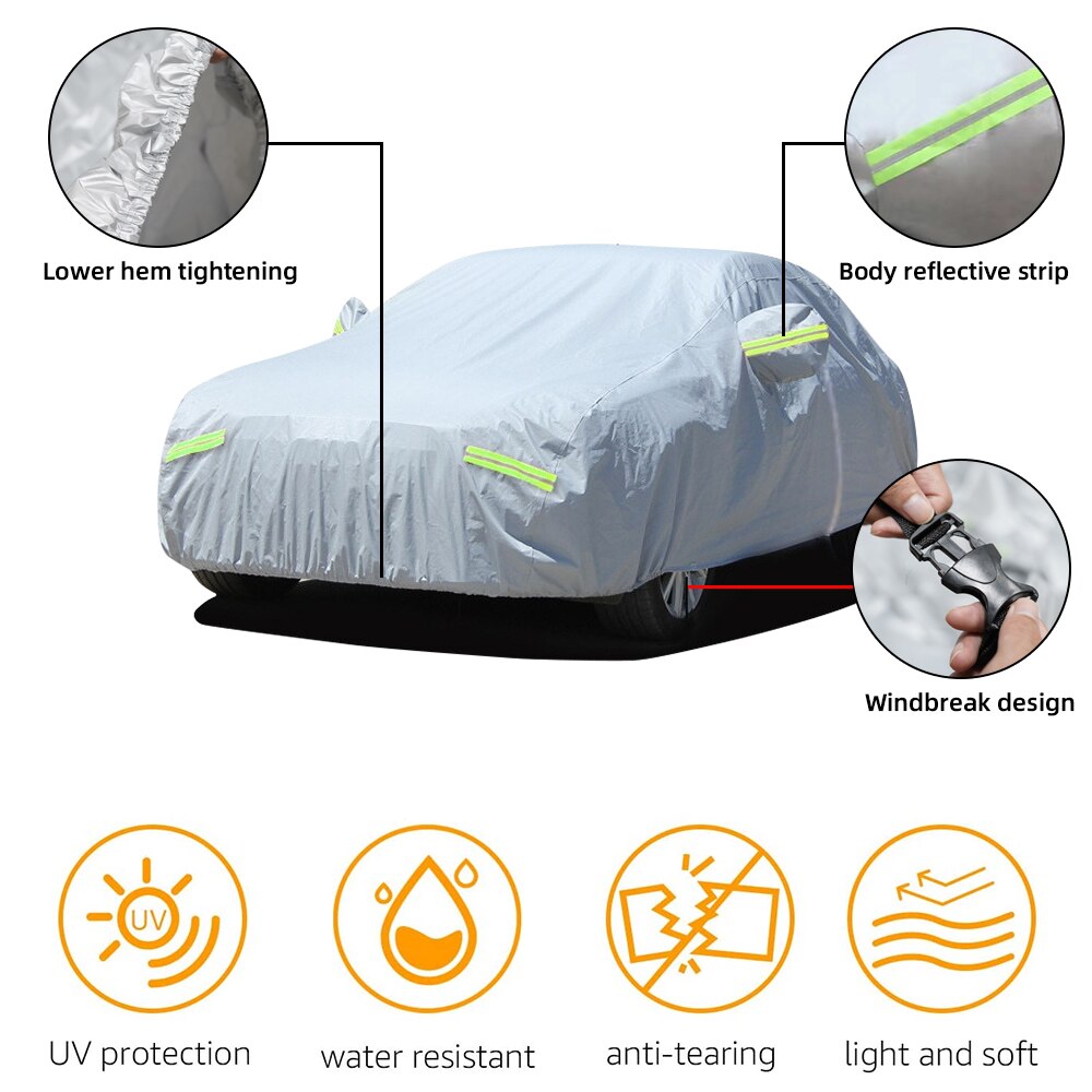 Universal Car Covers Auot Indoor Outdoor Protection Full Cover Sunshade Waterproof Dustproof Snow Resistant S/M/L/XL/XXL